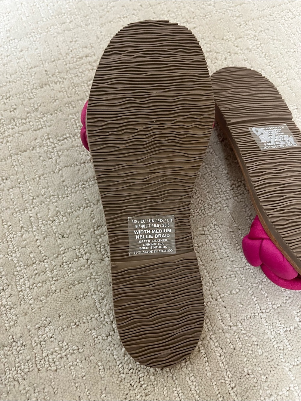 Kenneth Cole Pink Braided Slide Sandals women’s size 9 - Picture 3 of 3